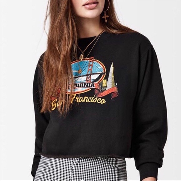 Brandy Melville Sweaters - Brandy Melville John Galt Oversized Cropped Crewneck San Francisco